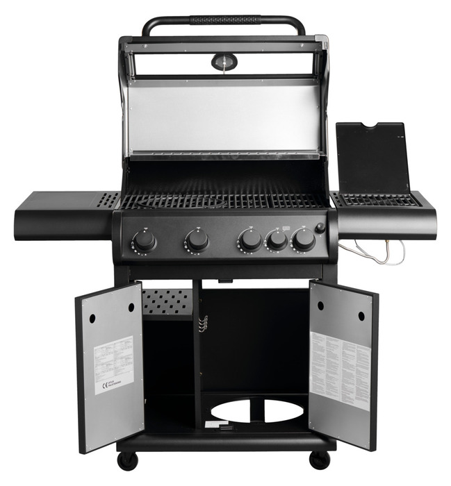 Gassgrill med 4 brennere og sidebrennere – Grillexpert